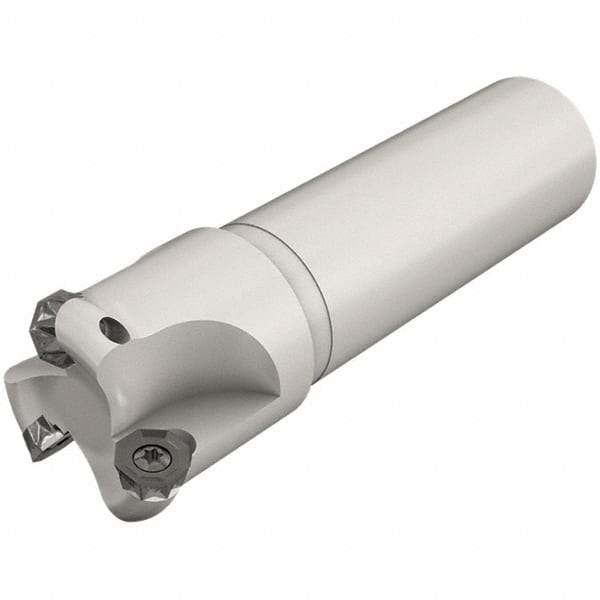 Iscar - 1-1/2" Cut Diam, 0.24" Max Depth of Cut, 1-1/4" Shank Diam, 8" OAL, Indexable Square Shoulder End Mill - Cylindrical Shank, Series ChamMill - Apex Tool & Supply