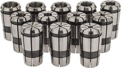 Parlec - 12 Piece, 1/16" to 3/4" Capacity, Single Angle Collet Set - Series TG/PG 75 - Exact Industrial Supply
