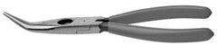 Knipex - 8" OAL, Side Cutting Pliers - Standard Jaw, Snipe Nose with Cut, Curved Head - Apex Tool & Supply