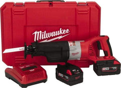Milwaukee Tool - 28V, 0 to 2,000, 0 to 3,000 SPM, Cordless Reciprocating Saw - 1-1/8" Stroke Length, 15-7/8" Saw Length, 2 Lithium-Ion Batteries Included - Apex Tool & Supply
