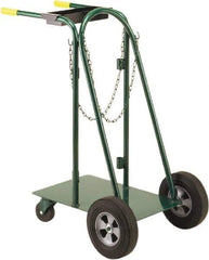 Little Giant - 600 Lb Capacity 40" OAH Cylinder Cart - Dual Grip Handle, Steel, Rubber Wheels - Apex Tool & Supply