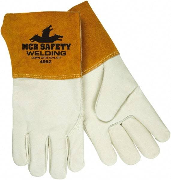 MCR Safety - Size L Unlined Cowhide Welding Glove - Wing Thumb, For MIG/TIG - Apex Tool & Supply