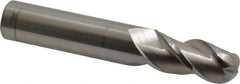 Accupro - 31/64" Diam, 1" LOC, 3 Flute Solid Carbide Ball End Mill - Uncoated, Single End, 3" OAL, 1/2" Shank Diam, Spiral Flute - Apex Tool & Supply