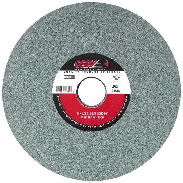 Camel Grinding Wheels - 7" Diam x 1-1/4" Hole x 1" Thick, I Hardness, 100 Grit Surface Grinding Wheel - Silicon Carbide, Type 5, Fine Grade, 3,760 Max RPM, Vitrified Bond, One-Side Recess - Apex Tool & Supply