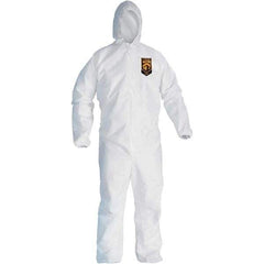 KleenGuard - Size 3XL SMS General Purpose Coveralls - White, Zipper Closure, Elastic Cuffs, Elastic Ankles, Serged Seams - Apex Tool & Supply