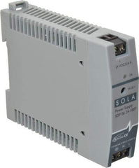 Sola/Hevi-Duty - 100 Watt, 0.60 Amp, 264 VAC, 375 VDC Input, 24 to 28 VDC Output, DIN Rail Power Supply - Screw Terminal Connection, 1 Output, 0.9 Inch Wide x 3.8 Inch Deep x 2.95 Inch High, Up to 80% Efficiency, 14 to 140°F, Green LED Display - Apex Tool & Supply