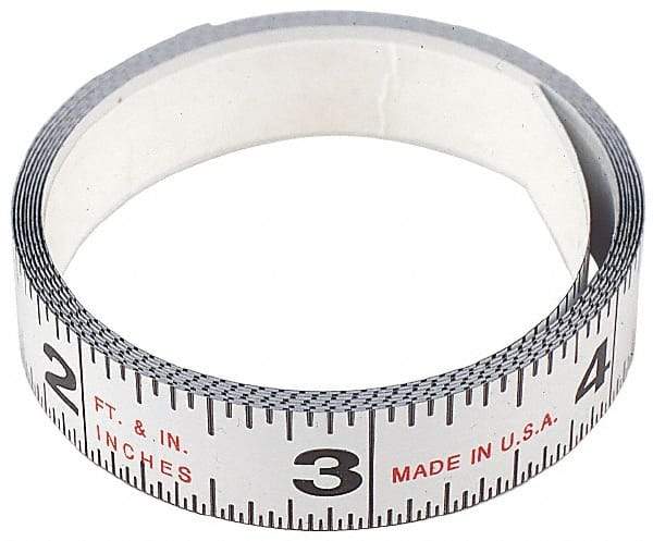 Starrett - Adhesive Tape Measures Length (Feet): 12.00 Length (Meters): 3.66 - Apex Tool & Supply