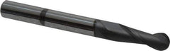 Niagara Cutter - 1/4" Diam, 3/4" LOC, 2 Flute Solid Carbide Ball End Mill - Diamond Finish, Single End, 2-1/2" OAL, 1/4" Shank Diam, Spiral Flute - Apex Tool & Supply