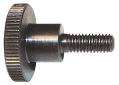Morton Machine Works - M8x1.25 Knurled Shoulder Grade C-1018 Steel Thumb Screw - 34mm OAL, 30mm Head Diam x 6mm Head Height - Apex Tool & Supply