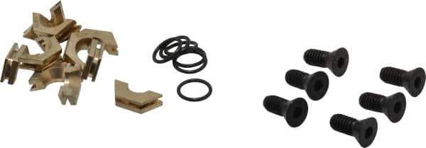 Kurt - 5/8" Aluminum Bronze Hex, 5/16-18 Stud Thread, Symmetrical Hex Clamp - 1/4" Hex Height, 1,400 Lb Holding Force, Alloy Steel Stud, 0.75" Long Thread, 18 Ft/Lb Torque, 6 Clamps - Apex Tool & Supply
