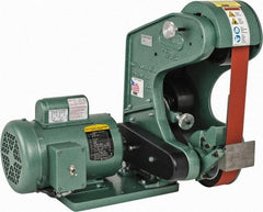 Burr King - 48 Inch Long x 2 Inch Wide Belt Grinder - 1 hp, 120 Volts, Vertical Belt, 6,000 Ft. per Min Belt Speed - Apex Tool & Supply