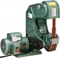 Burr King - 60 Inch Long x 1-1/2 Inch Wide Belt Grinder - 1.5 hp, 120 Volts, Vertical Belt, 8,000 Ft. per Min Belt Speed - Apex Tool & Supply