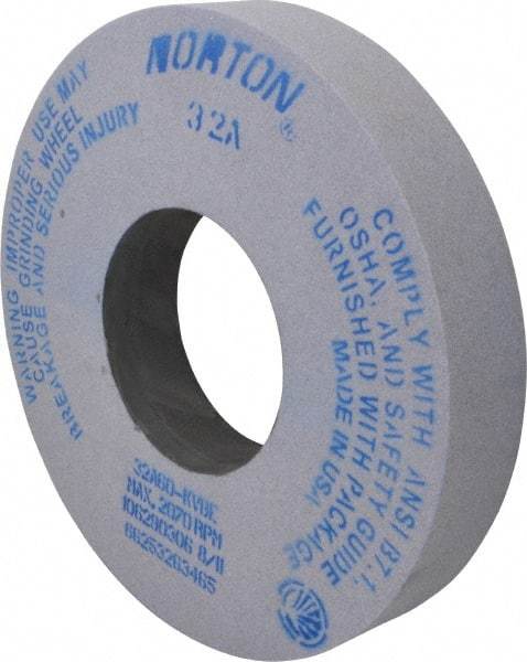 Norton - 12" Diam x 5" Hole x 2" Thick, K Hardness, 60 Grit Surface Grinding Wheel - Aluminum Oxide, Type 1, Medium Grade, 2,070 Max RPM, Vitrified Bond, No Recess - Apex Tool & Supply