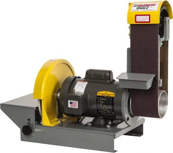 Kalamazoo - 36 Inch Long x 4 Inch Wide Belt, 10 Inch Diameter, Horizontal and Vertical Combination Sanding Machine - 1/2 HP, Single Phase - Apex Tool & Supply