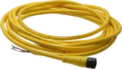Brad Harrison - 4 Amp, 1/2-20 UNF Female Straight to Pigtail Cordset Sensor and Receptacle - 250 VAC/VDC, 3.70m Cable Length, IP67 Ingress Rating - Apex Tool & Supply