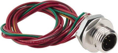 Brad Harrison - 4 Amp, 1/2-20 UNF Male Straight Receptacle - 250 VAC/VDC, 0.31m Cable Length, IP67 Ingress Rating - Apex Tool & Supply