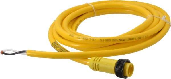 Brad Harrison - 13 Amp, Male Straight to Pigtail Cordset Sensor and Receptacle - 600 Volt, 3.66m Cable Length, IP67 Ingress Rating - Apex Tool & Supply