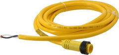 Brad Harrison - 13 Amp, Male Straight to Pigtail Cordset Sensor and Receptacle - 600 Volt, 3.66m Cable Length, IP67 Ingress Rating - Apex Tool & Supply