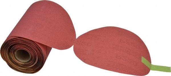 3M - 6" Diam, 220 Grit FEPA, Aluminum Oxide Adhesive PSA Disc - Very Fine Grade, Red, A Weighted Backing, Flexible, Use with Random Orbital Sanders - Apex Tool & Supply