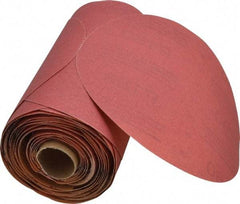 3M - 6" Diam, 180 Grit FEPA, Aluminum Oxide Adhesive PSA Disc - Very Fine Grade, Red, A Weighted Backing, Flexible, Use with Random Orbital Sanders - Apex Tool & Supply