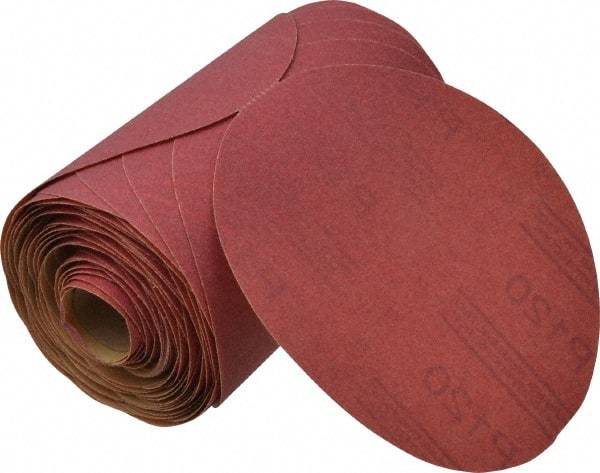 3M - 6" Diam, 120 Grit FEPA, Aluminum Oxide Adhesive PSA Disc - Fine Grade, Red, A Weighted Backing, Flexible, Use with Random Orbital Sanders - Apex Tool & Supply