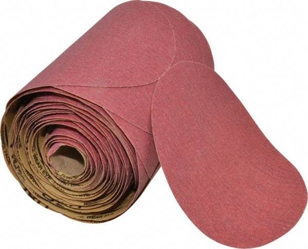 3M - 6" Diam, 80 Grit FEPA, Aluminum Oxide Adhesive PSA Disc - Medium Grade, Red, D Weighted Backing, Flexible, Use with Random Orbital Sanders - Apex Tool & Supply