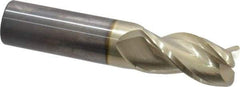 Accupro - 1", 3 Flute, Single End, Solid Carbide, 0.045" Corner Radius End Mill - 5" OAL, 37° Helix, Right Hand Flute, 1-1/4" LOC, Right Hand Cut - Apex Tool & Supply