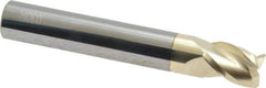 Accupro - 3/8", 3 Flute, Single End, Solid Carbide, 0.03" Corner Radius End Mill - 2-1/2" OAL, 37° Helix, Right Hand Flute, 1/2" LOC, Right Hand Cut - Apex Tool & Supply