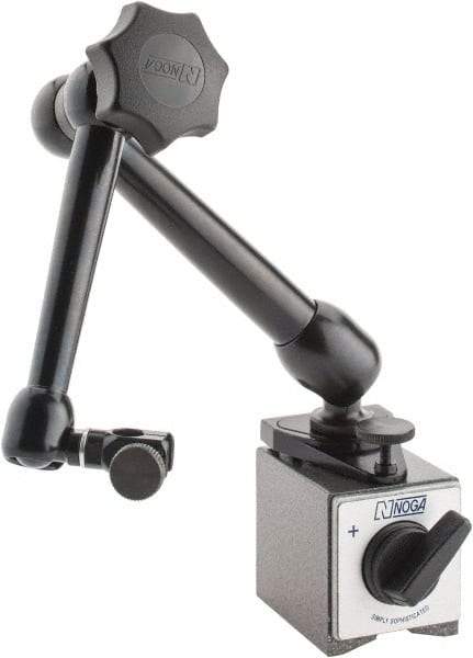 Noga - 175 Lb Magnetic Force, Fine Adjustment Indicator Positioner & Holder with Base - Articulated Arm, Rectangular Base, 55mm Base Height, 60mm Base Length, 50mm Base Width - Apex Tool & Supply