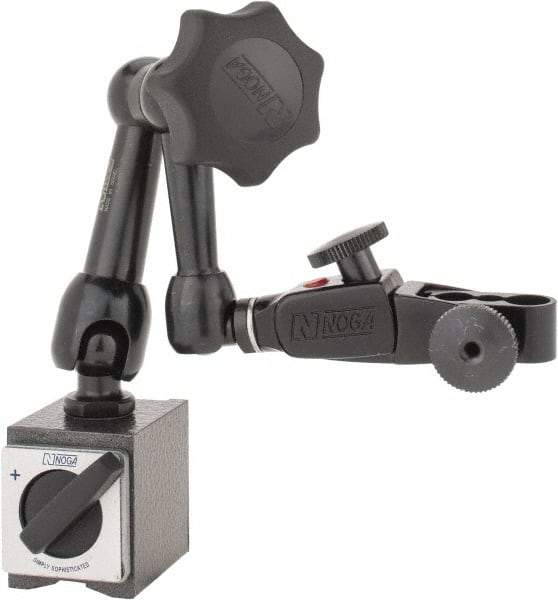 Noga - 70 Lb Magnetic Force, Fine Adjustment Indicator Positioner & Holder with Base - Articulated Arm, Rectangular Base, 35mm Base Height, 40mm Base Length, 30mm Base Width - Apex Tool & Supply