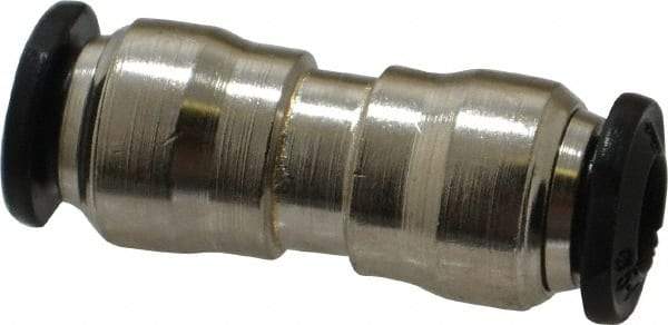 Alpha Technologies - 5mm Outside Diam, Nickel Plated Brass Push-to-Connect Tube Union - 250 Max psi, Tube to Tube Connection, Buna O-Ring - Apex Tool & Supply