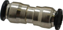 Alpha Technologies - 5mm Outside Diam, Nickel Plated Brass Push-to-Connect Tube Union - 250 Max psi, Tube to Tube Connection, Buna O-Ring - Apex Tool & Supply