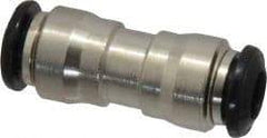 Alpha Technologies - 6mm Outside Diam, Nickel Plated Brass Push-to-Connect Tube Union - 250 Max psi, Tube to Tube Connection, Buna O-Ring - Apex Tool & Supply