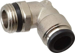 Alpha Technologies - 12mm Outside Diam, 1/2 Universal, Nickel Plated Brass Push-to-Connect Tube Male Swivel Elbow - 250 Max psi, Tube to Universal Thread Connection, Buna O-Ring - Apex Tool & Supply