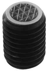 Fairlane - Serrated Tooth, 5/8-18, 5/16" Internal Hex, 1" Thread Length, Black Oxide Finish, Fully Threaded, Adjustable Positioning Gripper - 1/2" Pad Diam, 4-Point Tooth Grade - Apex Tool & Supply