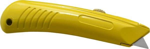 PHC - Retractable Utility Knife - 1" Blade, Yellow Zinc Handle, 1 Blade Included - Apex Tool & Supply