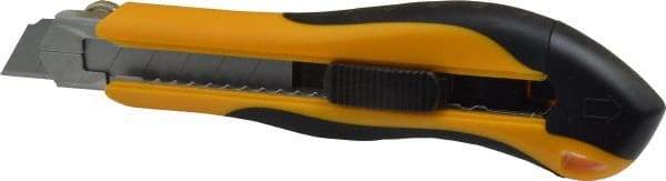 PHC - Snap Utility Knife - 4-1/4" Blade, Yellow & Black Plastic Handle, 6 Blades Included - Apex Tool & Supply