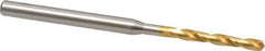 OSG - #43 130° Spiral Flute Cobalt Screw Machine Drill Bit - TiN Finish, Right Hand Cut, 3/4" Flute Length, 2" OAL, Standard Point, Straight Shank - Apex Tool & Supply