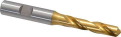 OSG - 0.377" 130° Spiral Flute Cobalt Screw Machine Drill Bit - TiN Finish, Right Hand Cut, 1-7/8" Flute Length, 3-31/32" OAL, Standard Point, Straight Shank - Apex Tool & Supply