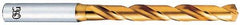 OSG - Letter T 130° Cobalt Jobber Drill - TiN Finish, Right Hand Cut, Spiral Flute, Straight Shank, 5-5/16" OAL, Standard Point - Apex Tool & Supply