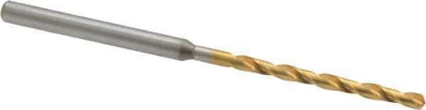 OSG - #44 130° Cobalt Jobber Drill - TiN Finish, Right Hand Cut, Spiral Flute, Straight Shank, 2-3/8" OAL, Standard Point - Apex Tool & Supply