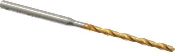 OSG - #42 130° Cobalt Jobber Drill - TiN Finish, Right Hand Cut, Spiral Flute, Straight Shank, 2-1/2" OAL, Standard Point - Apex Tool & Supply