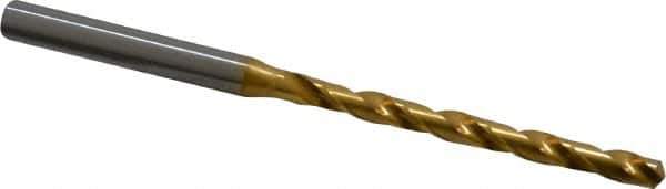 OSG - #12 130° Cobalt Jobber Drill - TiN Finish, Right Hand Cut, Spiral Flute, Straight Shank, 4-1/8" OAL, Standard Point - Apex Tool & Supply