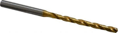 OSG - #12 130° Cobalt Jobber Drill - TiN Finish, Right Hand Cut, Spiral Flute, Straight Shank, 4-1/8" OAL, Standard Point - Apex Tool & Supply
