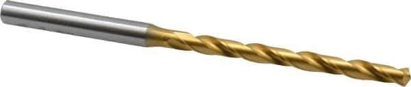 OSG - #10 130° Cobalt Jobber Drill - TiN Finish, Right Hand Cut, Spiral Flute, Straight Shank, 4-1/4" OAL, Standard Point - Apex Tool & Supply