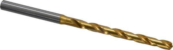 OSG - #3 130° Cobalt Jobber Drill - TiN Finish, Right Hand Cut, Spiral Flute, Straight Shank, 4-5/16" OAL, Standard Point - Apex Tool & Supply