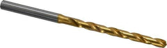 OSG - #3 130° Cobalt Jobber Drill - TiN Finish, Right Hand Cut, Spiral Flute, Straight Shank, 4-5/16" OAL, Standard Point - Apex Tool & Supply