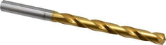 OSG - Letter U 130° Cobalt Jobber Drill - TiN Finish, Right Hand Cut, Spiral Flute, Straight Shank, 5-7/16" OAL, Standard Point - Apex Tool & Supply