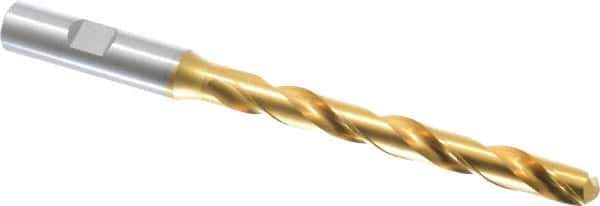 OSG - Letter V 130° Cobalt Jobber Drill - TiN Finish, Right Hand Cut, Spiral Flute, Straight Shank, 5-23/32" OAL, Standard Point - Apex Tool & Supply