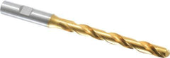 OSG - Letter V 130° Cobalt Jobber Drill - TiN Finish, Right Hand Cut, Spiral Flute, Straight Shank, 5-23/32" OAL, Standard Point - Apex Tool & Supply